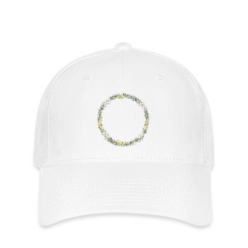 Floral Wreath, Personalizable - Flexfit Cap - white - Front