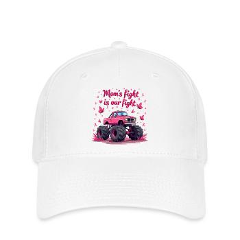 Mamas Kampf unser Kampf - Brustkrebs Bewusstsein - Flexfit Cap - Weiß - Vorne