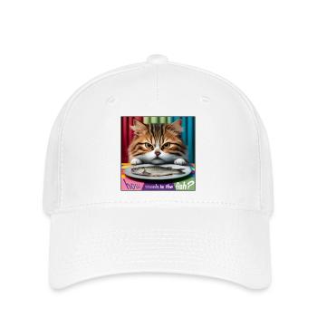 how much is the fish cat - Flexfit Cap - white - Front