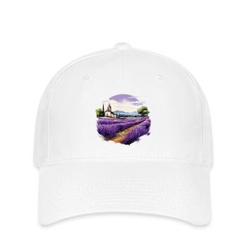 Landschaft mit Lavendel in Frankreich - Flexfit Cap - Weiß - Vorne