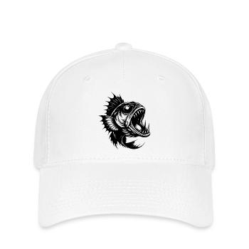Furchteinflößender Meeresjäger mit riesigem Maul - Flexfit Cap - Weiß - Vorne