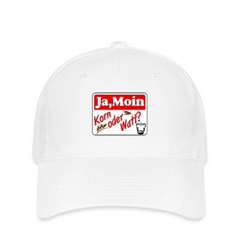 Korn , Party , Weizenkorn ,Ja moin Korn oder watt - Flexfit Cap - Weiß - Vorne