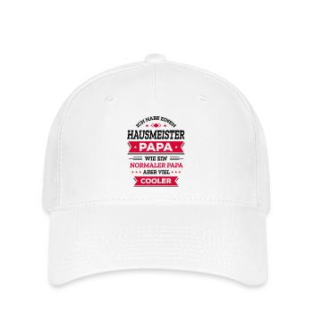HAUSMEISTERPAPA: GEBURTSTAG WEIHNACHTEN VATERTAG - Flexfit Cap - Weiß - Vorne