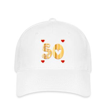 NUMÉRO 50 FIFTY HEART - Casquette Flexfit - blanc - Devant
