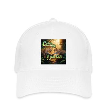 Leopard The Hunt se déroule « Attrape-moi si tu peux » - Casquette Flexfit - blanc - Devant