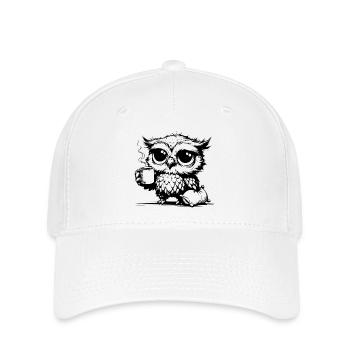 Sleepy owl declaring coffee a duty - Flexfit Cap - white - Front