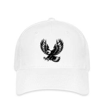 Majestätischer gewaltiger Adler im Angriffsflug - Flexfit Cap - Weiß - Vorne