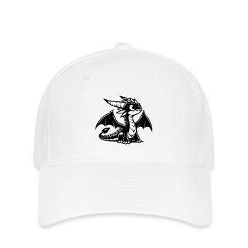Zauberhafter kleiner Baby Drache mit großen Augen - Flexfit Cap - Weiß - Vorne