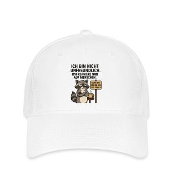 Raccoon saying: contact avoidance - Flexfit Cap - white - Front