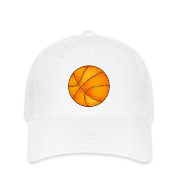 Ballon de basket lumineux en orange - Sports Design - Casquette Flexfit - blanc - Devant