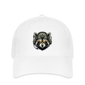 Militär Waschbär - Flexfit Cap - Weiß - Vorne