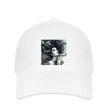 Sirène Sirène Cheveux longs Art Nouveau Cadeau - Casquette Flexfit - blanc - Devant
