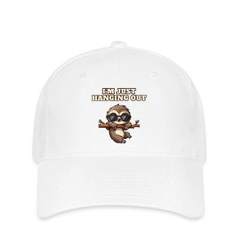 Sloth with sunglasses hanging out - Flexfit Cap - white - Front