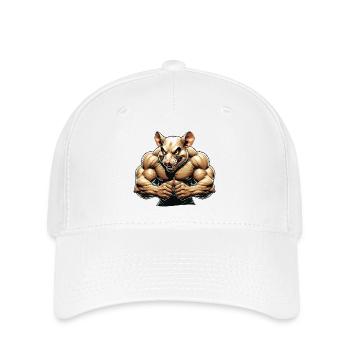 Heftige anthropomorphe Nagetier-Illustration - Flexfit Cap - Weiß - Vorne