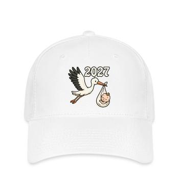 Stork with foundling in its beak 2027 - Flexfit Cap - white - Front