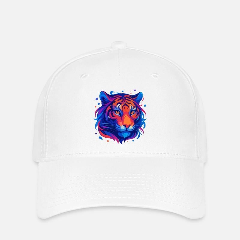Neon Tiger - Flexfit Cap - white