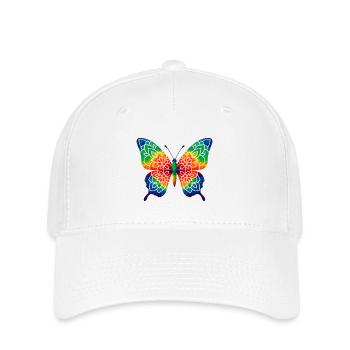 WPAP Stil Tiere - Schmetterling - Flexfit Cap - Weiß - Vorne