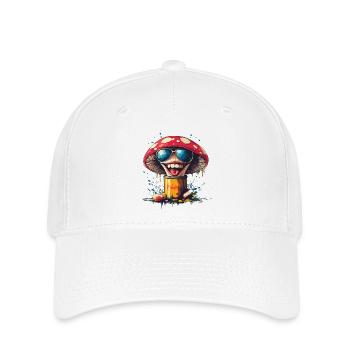 Champignon gluant psychédélique - Casquette Flexfit - blanc - Devant