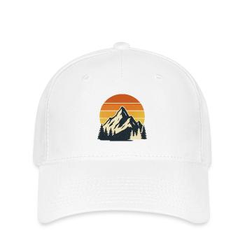 Golden Peaks – Vintage Sunset Escape - Flexfit Cap - Weiß - Vorne