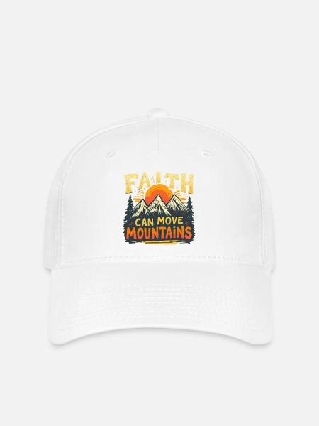 FAITH CAN MOVE MOUNTAINS - Flexfit Cap - Weiß