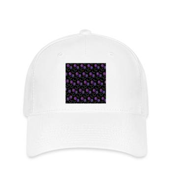 Rosenblüten Muster mit Fledermäusen - Flexfit Cap - Weiß - Vorne