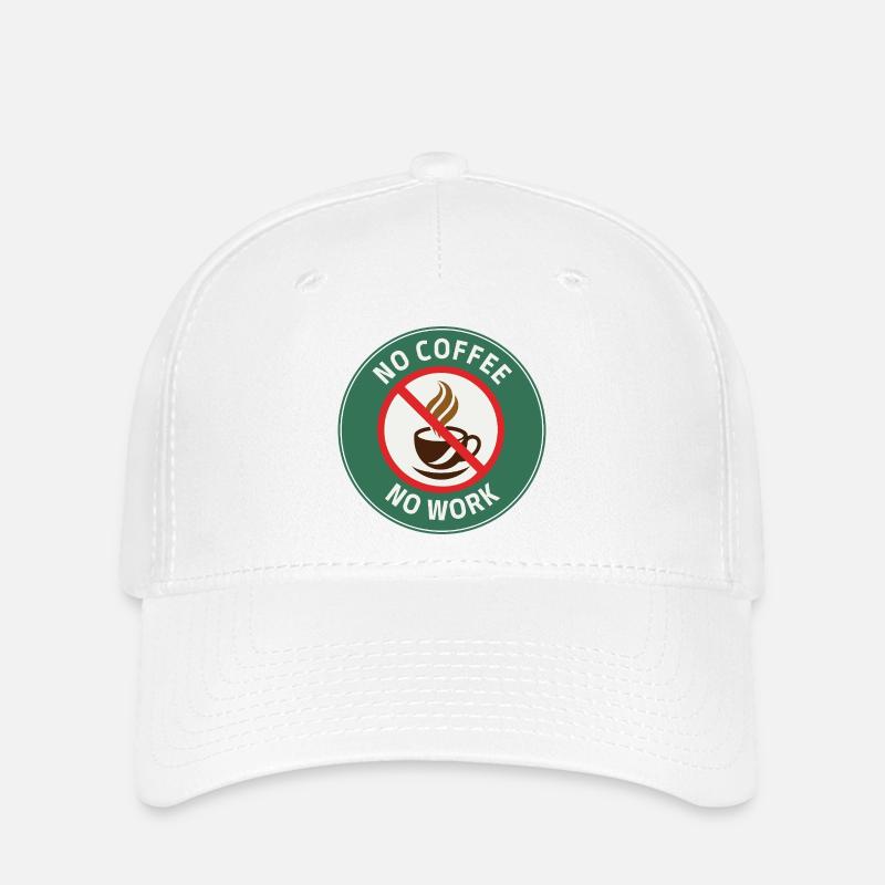 Kein Kaffee, keine Arbeit – Café Interdit Humor - Flexfit Cap - Weiß