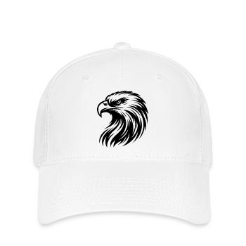 Kraftvolle Raubvogelkunst Majestätischer Adlerkopf - Flexfit Cap - Weiß - Vorne