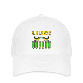 Einschulung 1. Klasse Alligatoren - Flexfit Cap - Weiß - Vorne
