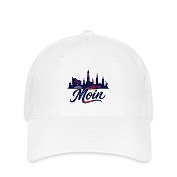 Hamburg Moin Stadt Silhouette galaktisch Geschenk - Flexfit Cap - Weiß - Vorne
