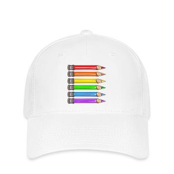 DRAPEAU ARC-EN-CIEL DE LA FIERTÉ - Casquette Flexfit - blanc - Devant