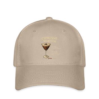 Espresso Martini Cocktail Illustration - Flexfit Cap - Khaki - Vorne