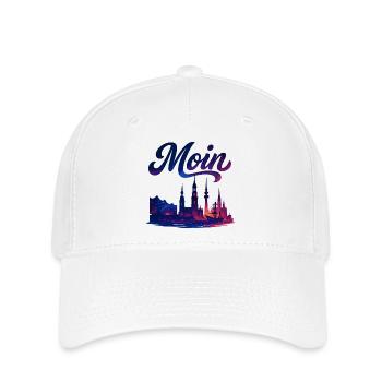 Hamburg Moin Stadt Silhouette galaktisch Geschenk - Flexfit Cap - Weiß - Vorne