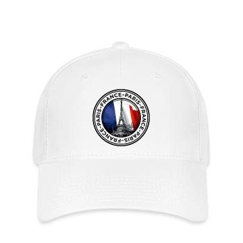 French Flag and Eiffel Tower Illustration - Flexfit Cap - white - Front