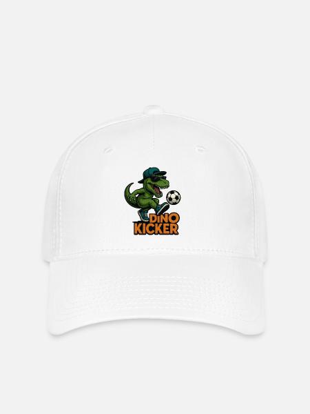Fußball Dino - Flexfit Cap - Weiß