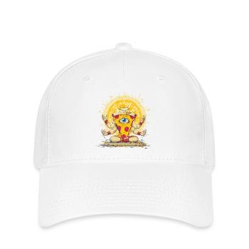 Krasser Pizza-Gott - Flexfit Cap - Weiß - Vorne