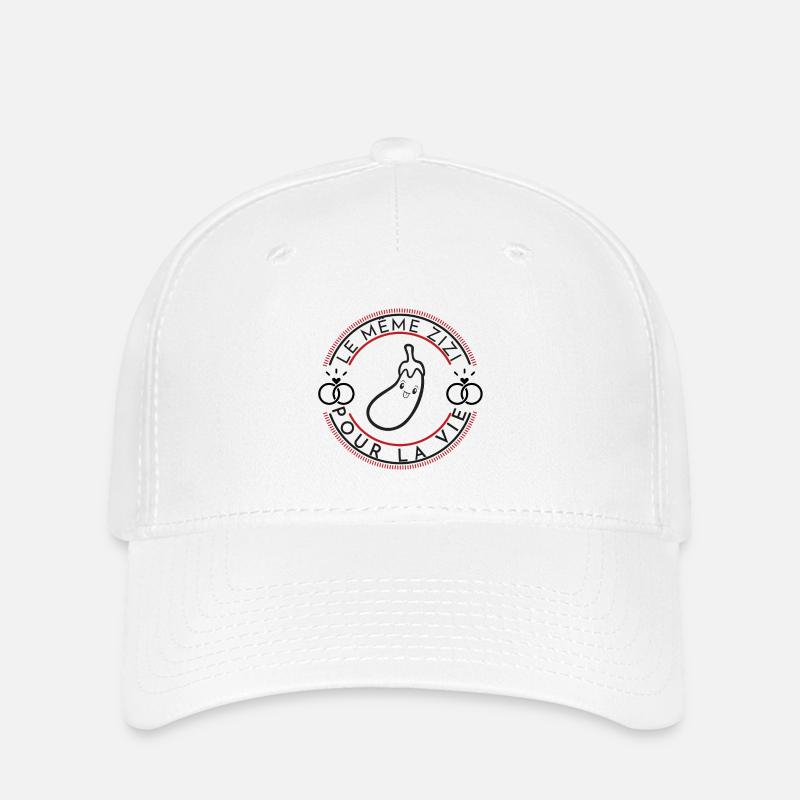 Animated Eggplant Humor Design - Flexfit Cap - white