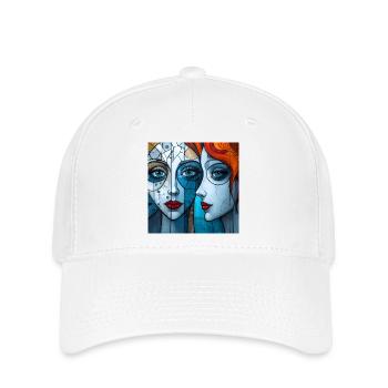 Portraits Émotifs en Art Mural Coloré - Casquette Flexfit - blanc - Devant