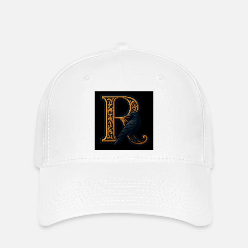 R – Magisches Ornament mit Rabe - Flexfit Cap - Weiß