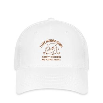 I Like Murder Shows – Lustiges True Crime Shirt - Flexfit Cap - Weiß - Vorne