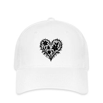 Flower heart flower tendril gothic for trendy clothing - Flexfit Cap - white - Front