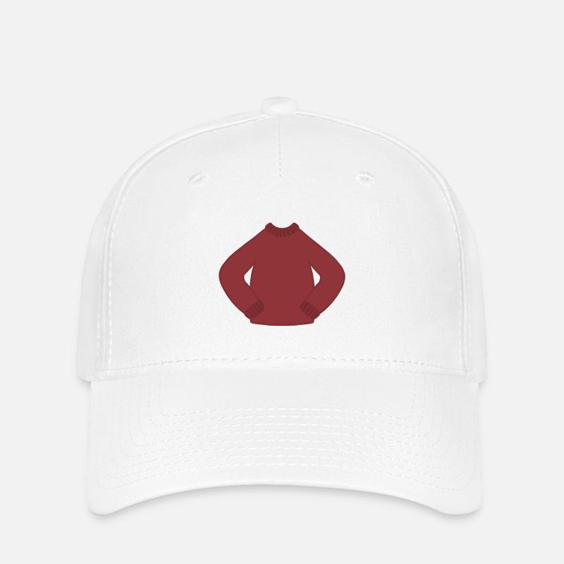 Rostrot Kuscheliger Strickpullover - Flexfit Cap - Weiß