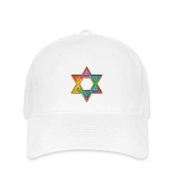 Décor d’étoiles arc-en-ciel - Casquette Flexfit - blanc - Devant