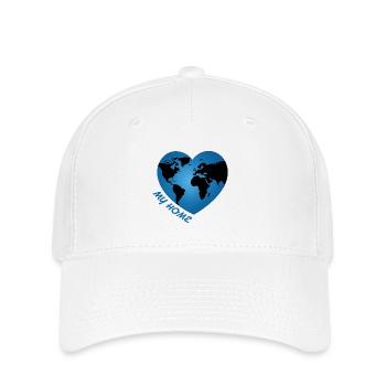 Ma maison – Cœur Planète Terre - Casquette Flexfit - blanc - Devant