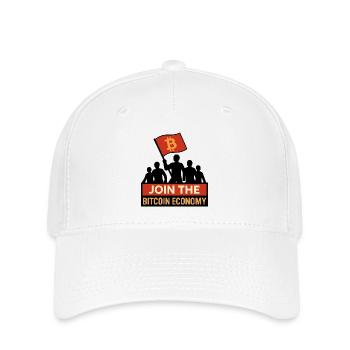 Join the Bitcoin Economy - Flexfit Cap - white - Front