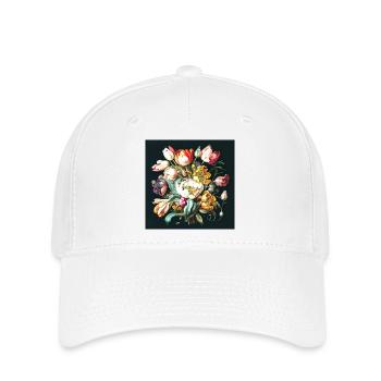 Bouquet of flowers in oil painting aesthetics of old masters - Flexfit Cap - white - Front