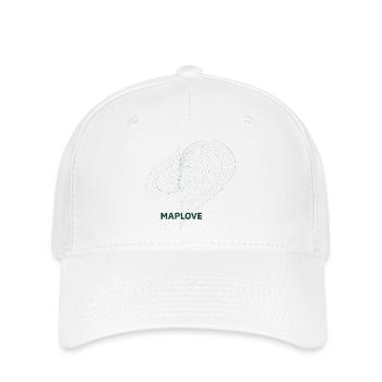 Geometrisches Herz mit Karte - Flexfit Cap - Weiß - Vorne