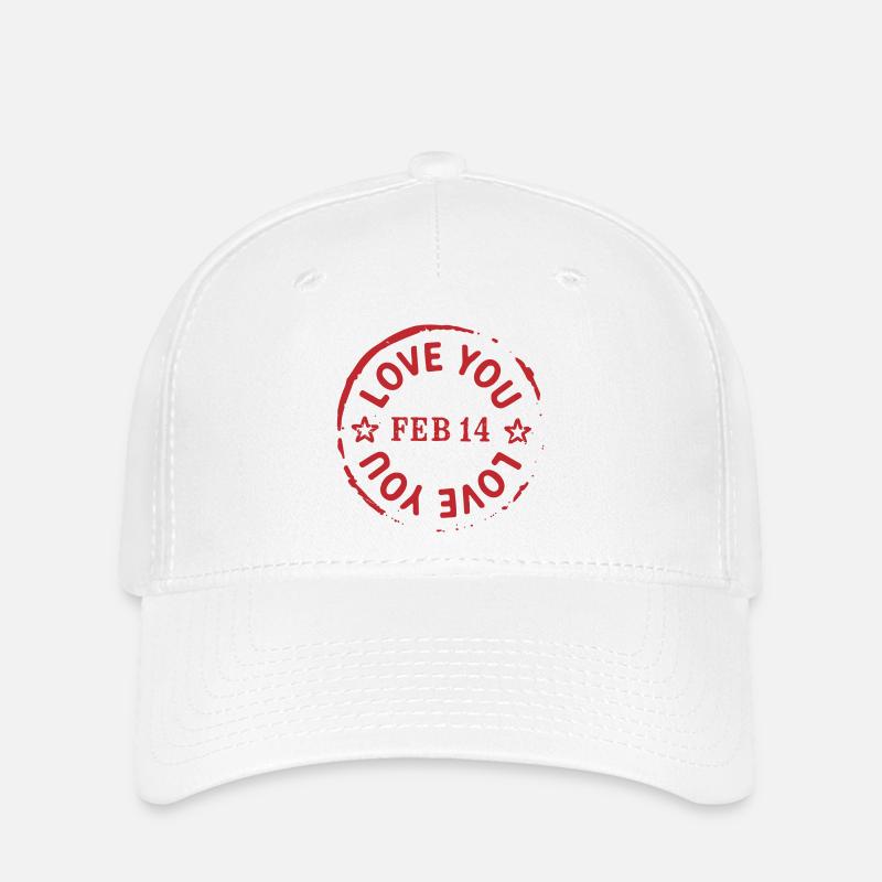 Love You Valentine Stamp - Flexfit Cap - white