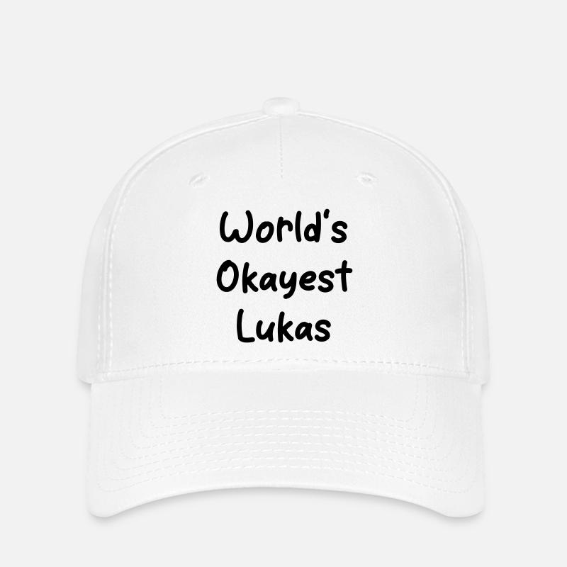 worlds okayest Lukas - Flexfit Cap - white