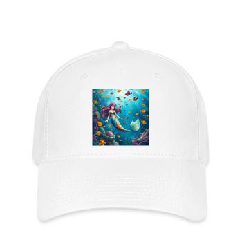 Unterwasser Mermaid Farbenspiel - Flexfit Cap - Weiß - Vorne