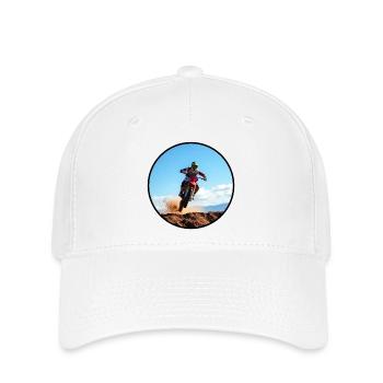 Logo de couleur motocross - Noir - Casquette Flexfit - blanc - Devant